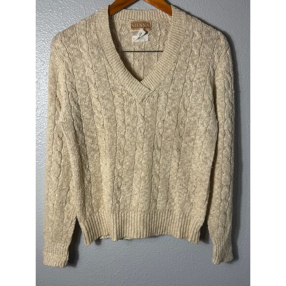 Vintage Sienna Linen Cotton Blend Chunky Knit Sweater Size Medium - Picture 1 of 3